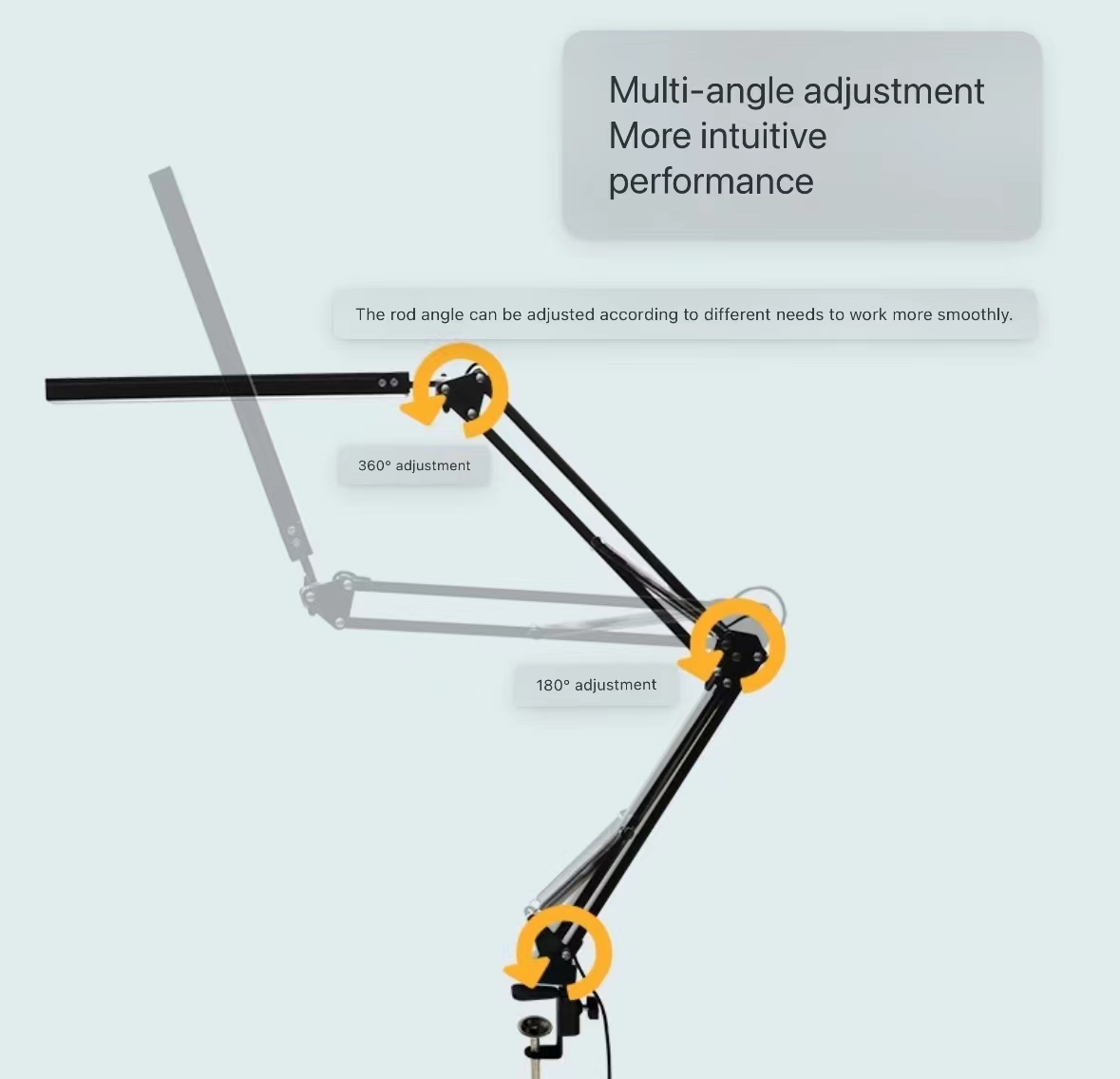 Tattoo folding long arm work lamp super quality table lamp-中国玄虎纹身器材