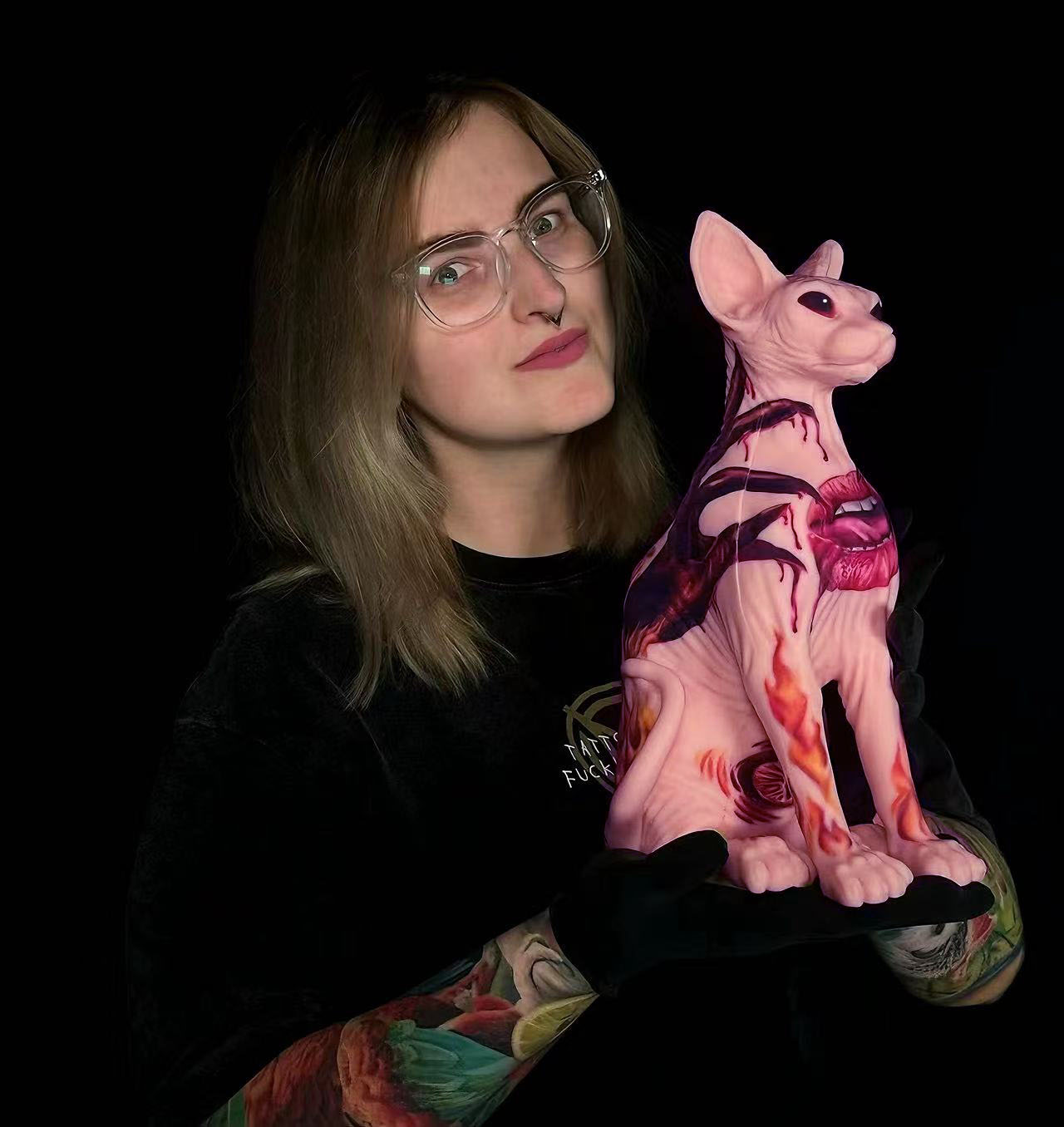 TAIDU High-quality simulation silicone cat tattoo model practice skin