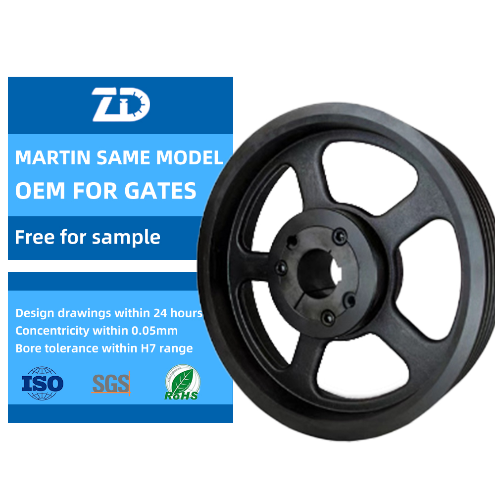 Machining Parts Custom Cast lron Sand Casting Parts Taper Bush 1008 1108 1210 1610 1615 2012 SPA SPB SPC SPZ cast iron v pulley-ZHENDE