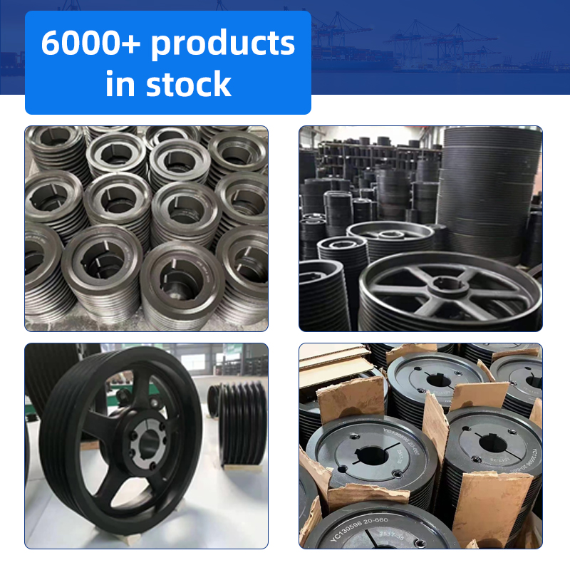 Standard Size SPA SPB SPZ Sheave Wheel Tension double Groove Cast lron Conveyor Motor V belt Pulley with Taper bush Solid Hub-ZHENDE