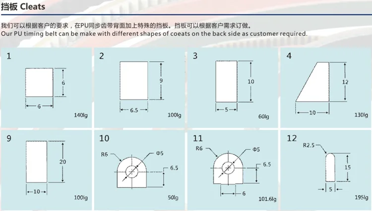 T5 T10 T20 AT5 AT10 AT20 TIMING BELT Screwhole belt spacer belt-ZHENDE