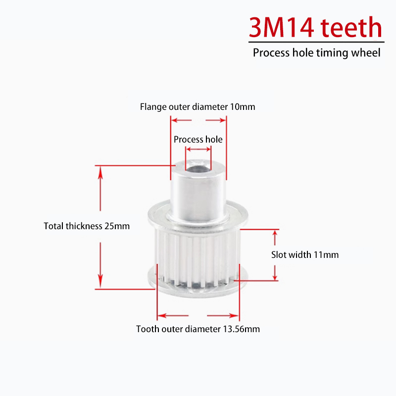 3M 14 Teeth Timing Pulley Bore 4mm/5mm/6mm/6.35mm for 3D Printers