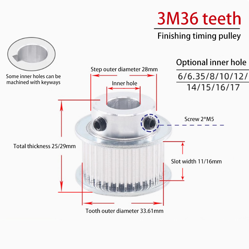 bf-3m-36-teeth-timing-pulley-width-7mm-bore-8mm-15mm-industrial-applications