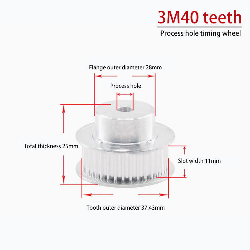 3M 40 Teeth Aluminum Timing Pulley Bore 8mm/12mm In Stock