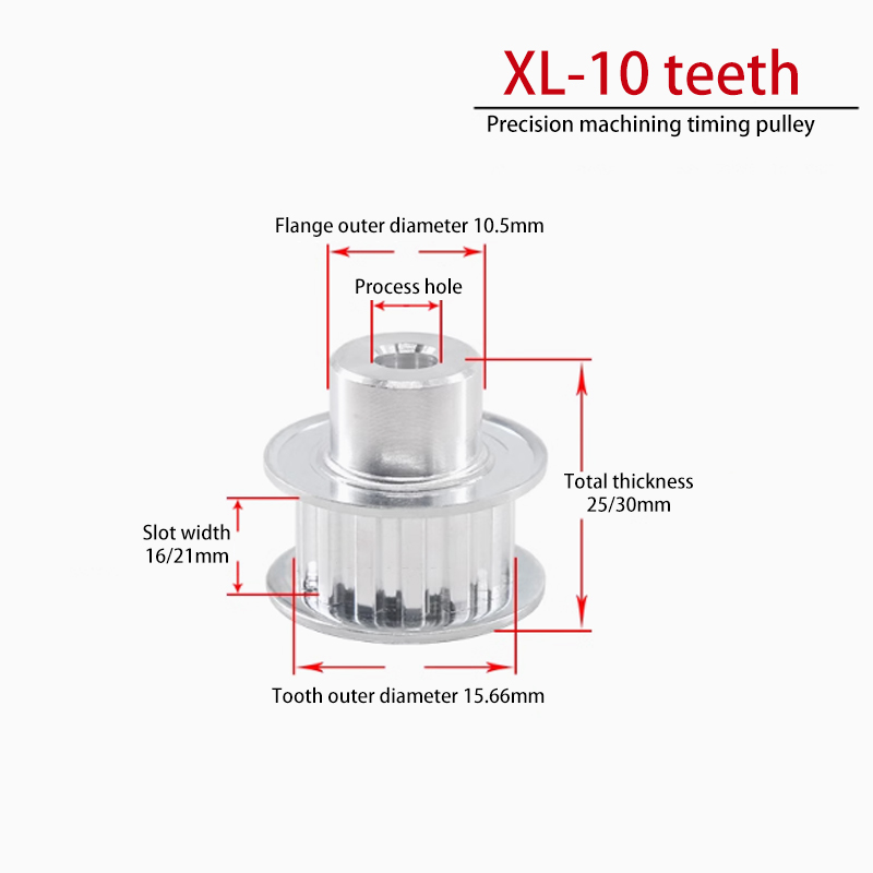 OEM XL 10 Teeth Aluminum Alloy Oxidized Timing Belt Pulley Groove Width EAF51-XL050-10-B-N-d14