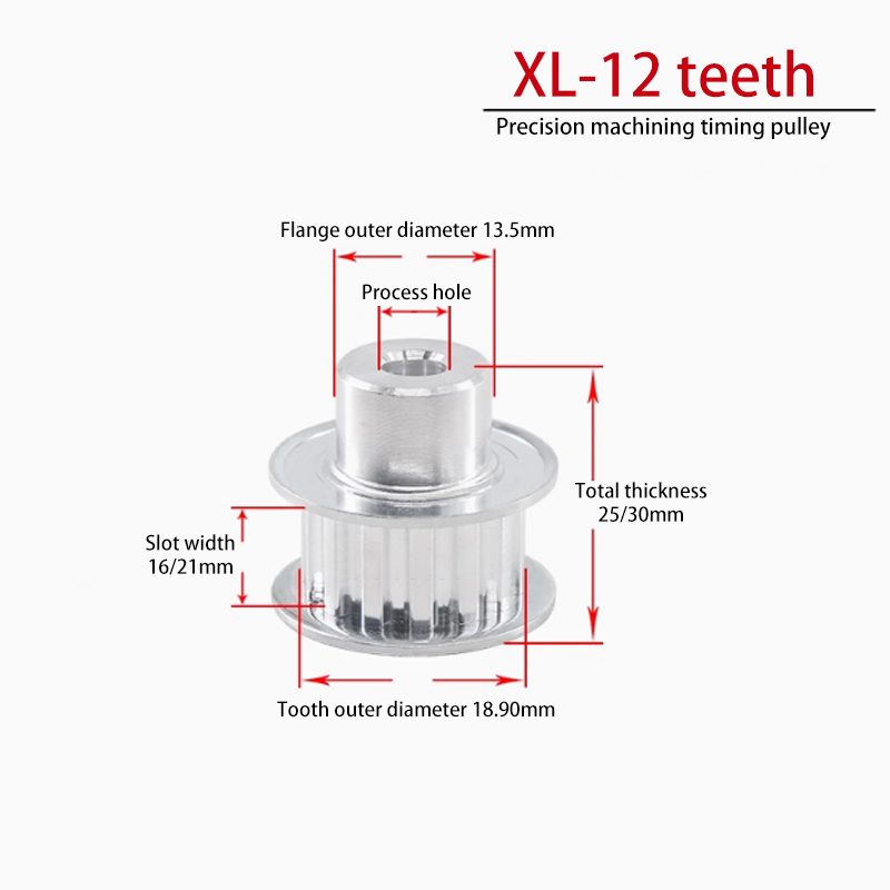 OEM XL 12 Teeth Timing Pulley XL12T Inner Bore 5/6/6.35/7 with Set Screws