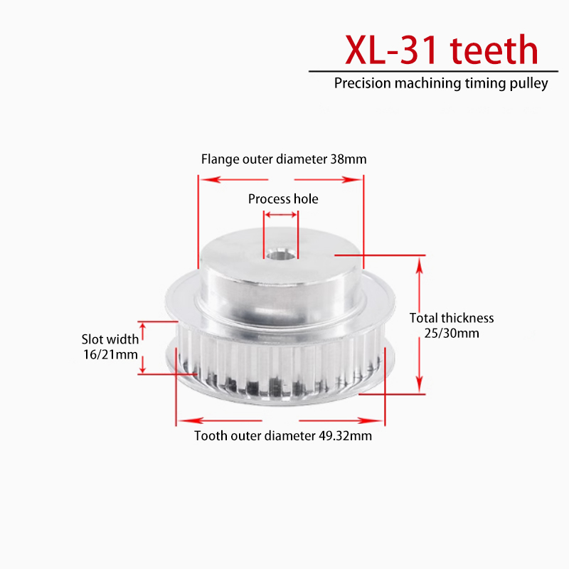 OEM XL Aluminum Alloy Timing Pulley XL-31 Teeth Width 11 mm Pitch 5.08 mm