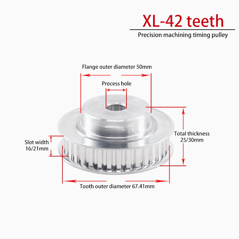 OEM XL Aluminum Alloy Timing Pulley XL-42 Teeth Width 11 mm Pitch 5.08 mm