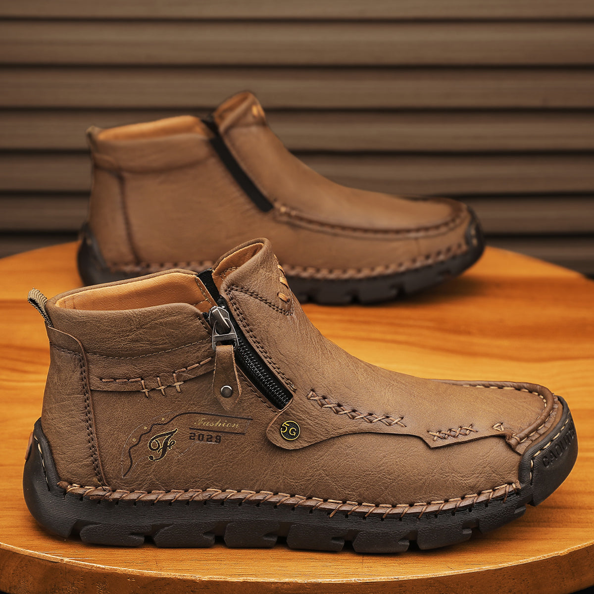 Men's Soft And Breathable Zipper Outdoor Tooling Boots V1