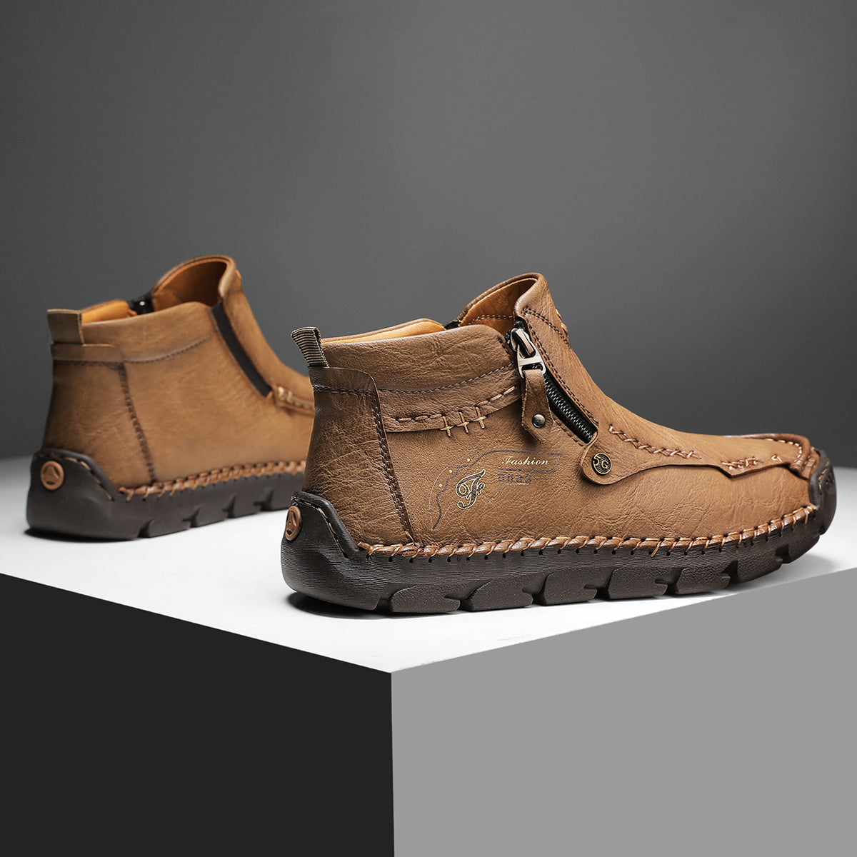 Men's Soft And Breathable Zipper Outdoor Tooling Boots V1