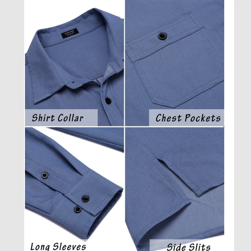 Men's shirt cotton linen material long sleeved shirt casual jacket