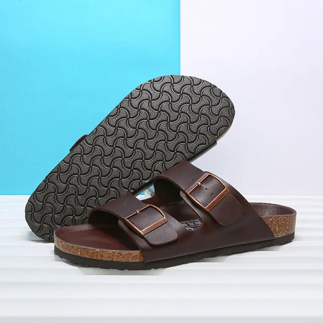 Leather Men Sandals Summer Men's Sandals Women Slippers Outdoor Beach Casual Shoes Zapatos Hombre Durable Non-Slip Luxury Shoes