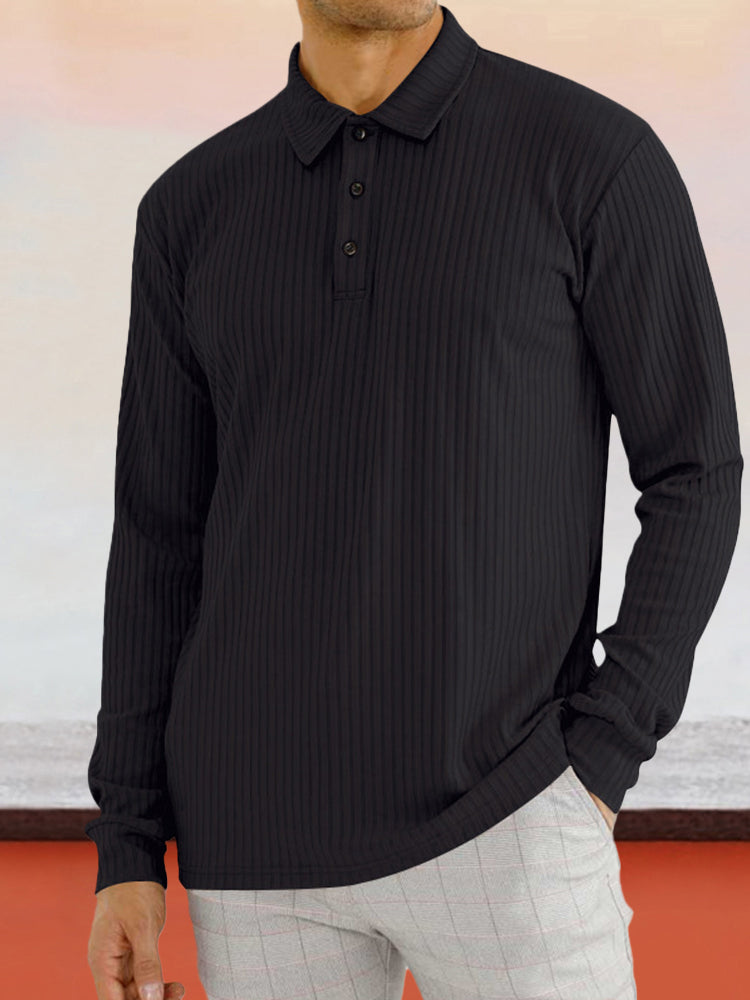 Stretchy Pit-striped Polo Shirt
