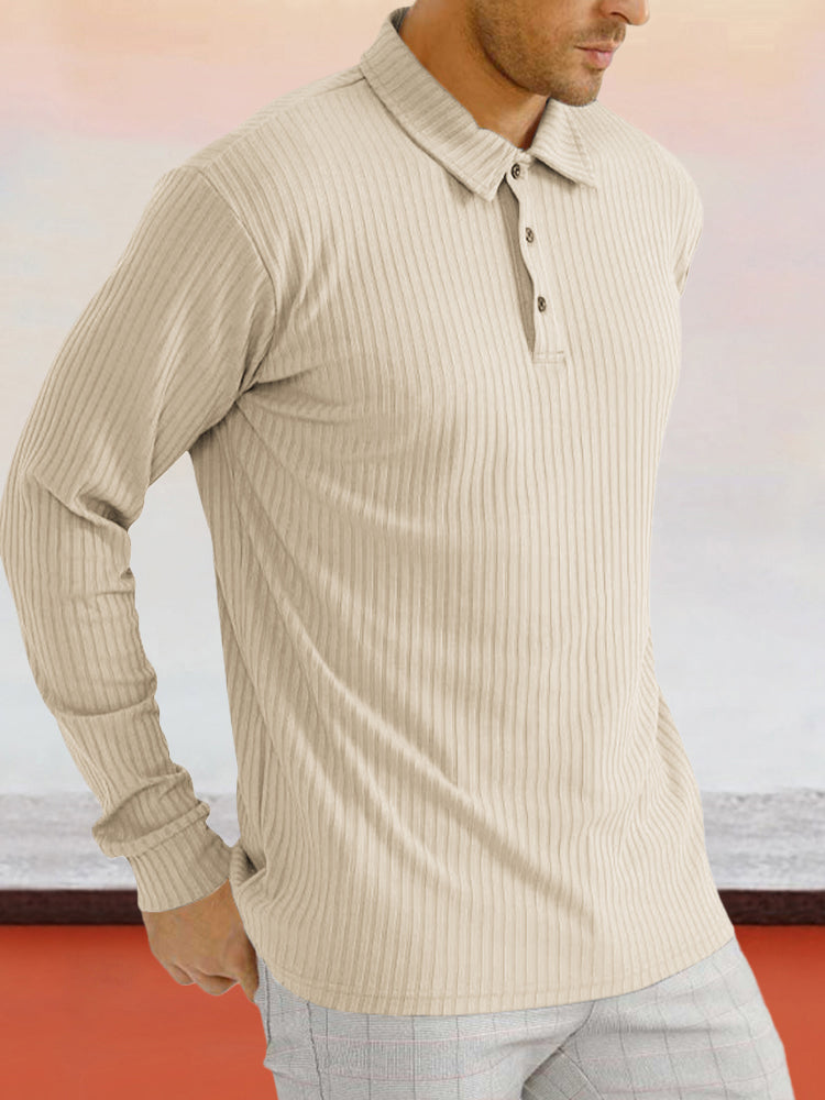 Stretchy Pit-striped Polo Shirt