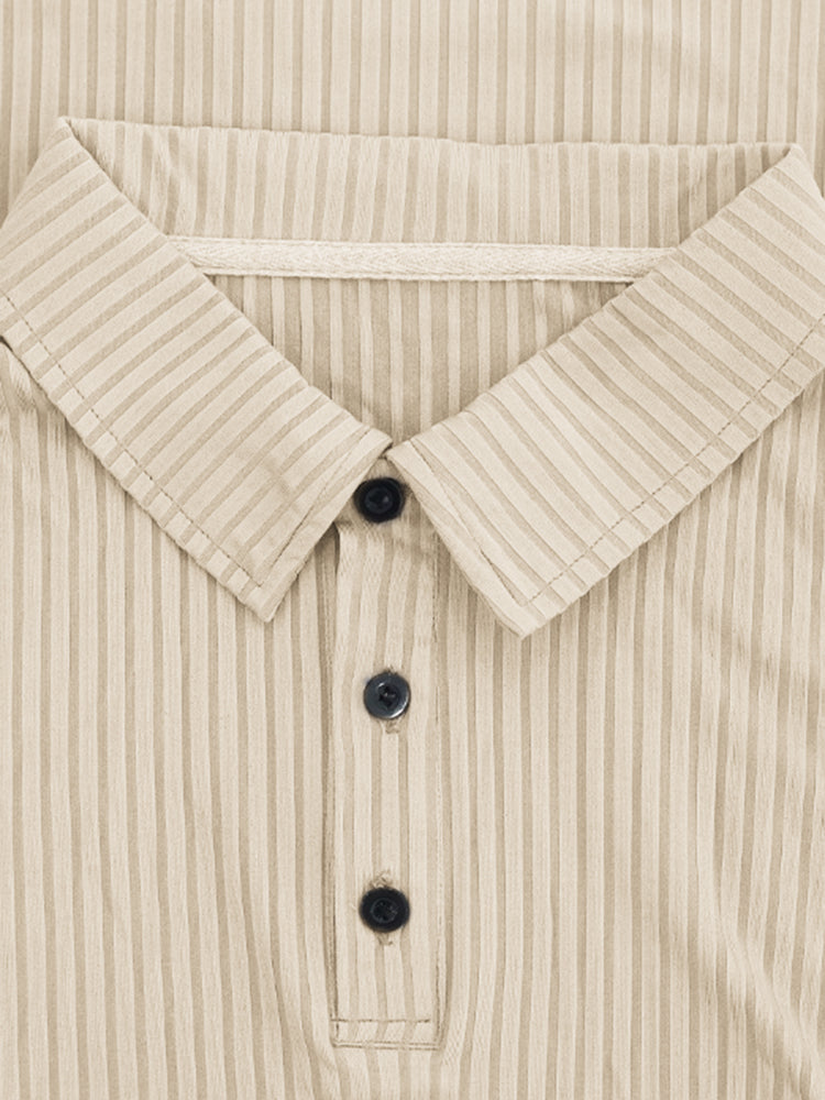 Stretchy Pit-striped Polo Shirt