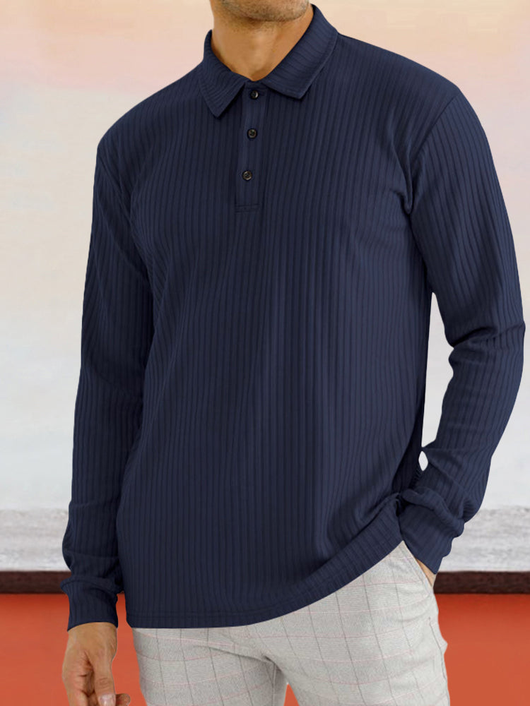 Stretchy Pit-striped Polo Shirt