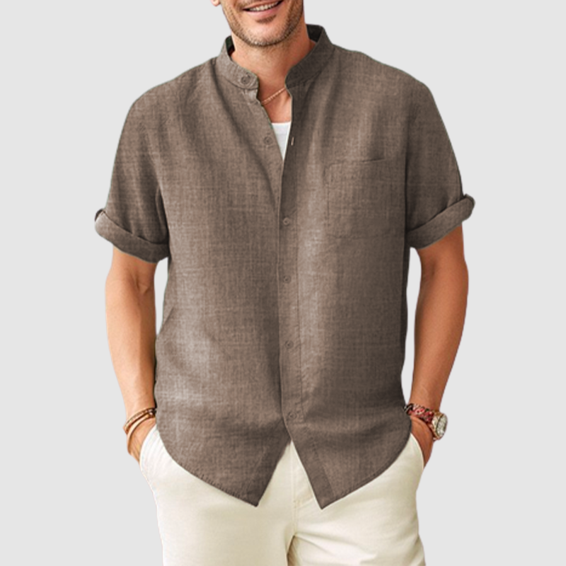 Men's shirt short sleeve beach casual versatile shirt