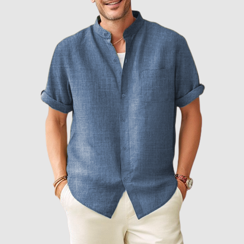 Men's shirt short sleeve beach casual versatile shirt