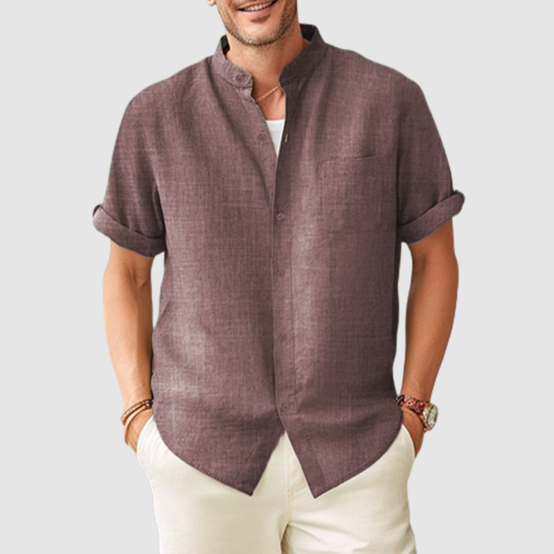 Men's shirt short sleeve beach casual versatile shirt