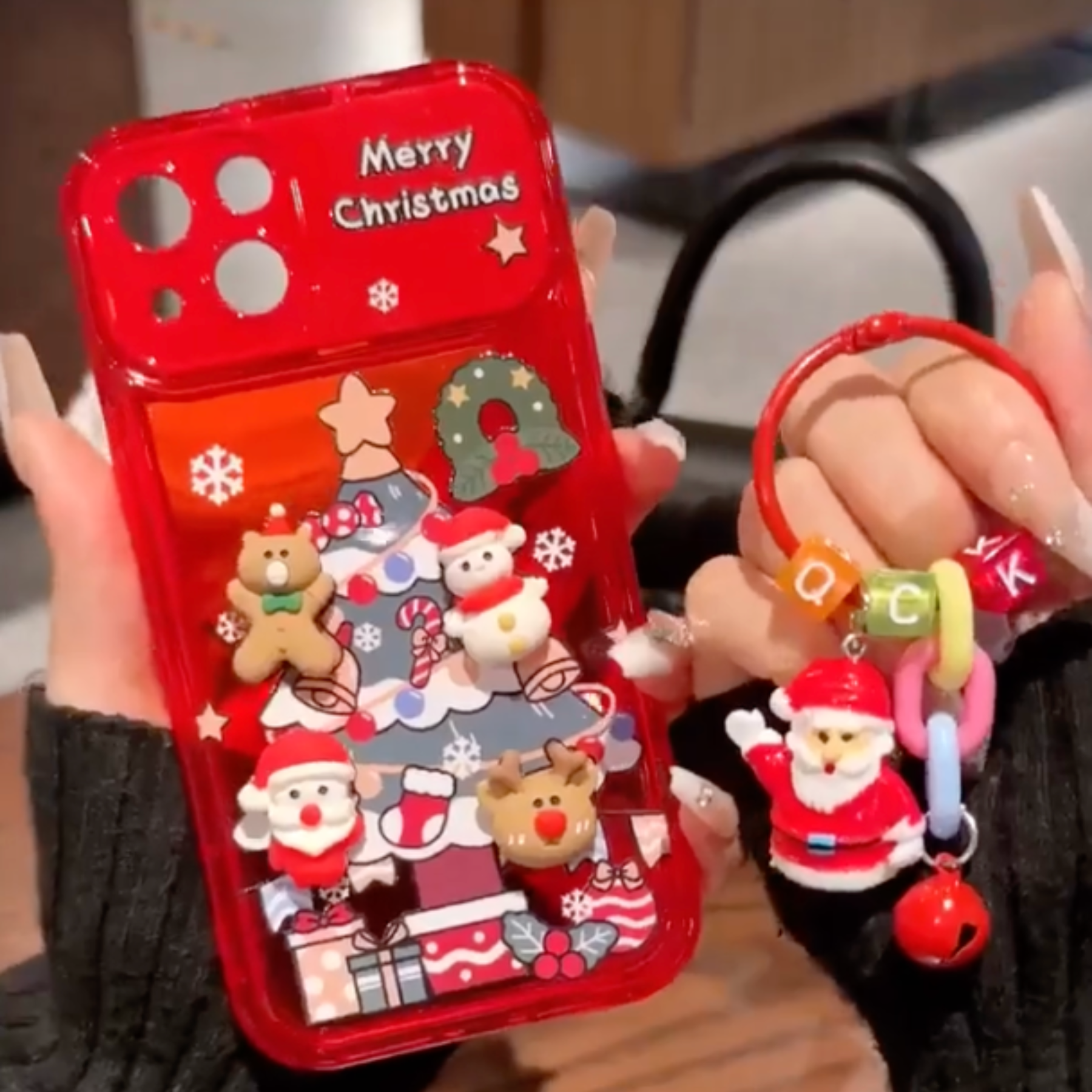 Christmas Tree Pendant Flip Mirror Phone Case Cover | OFCase093