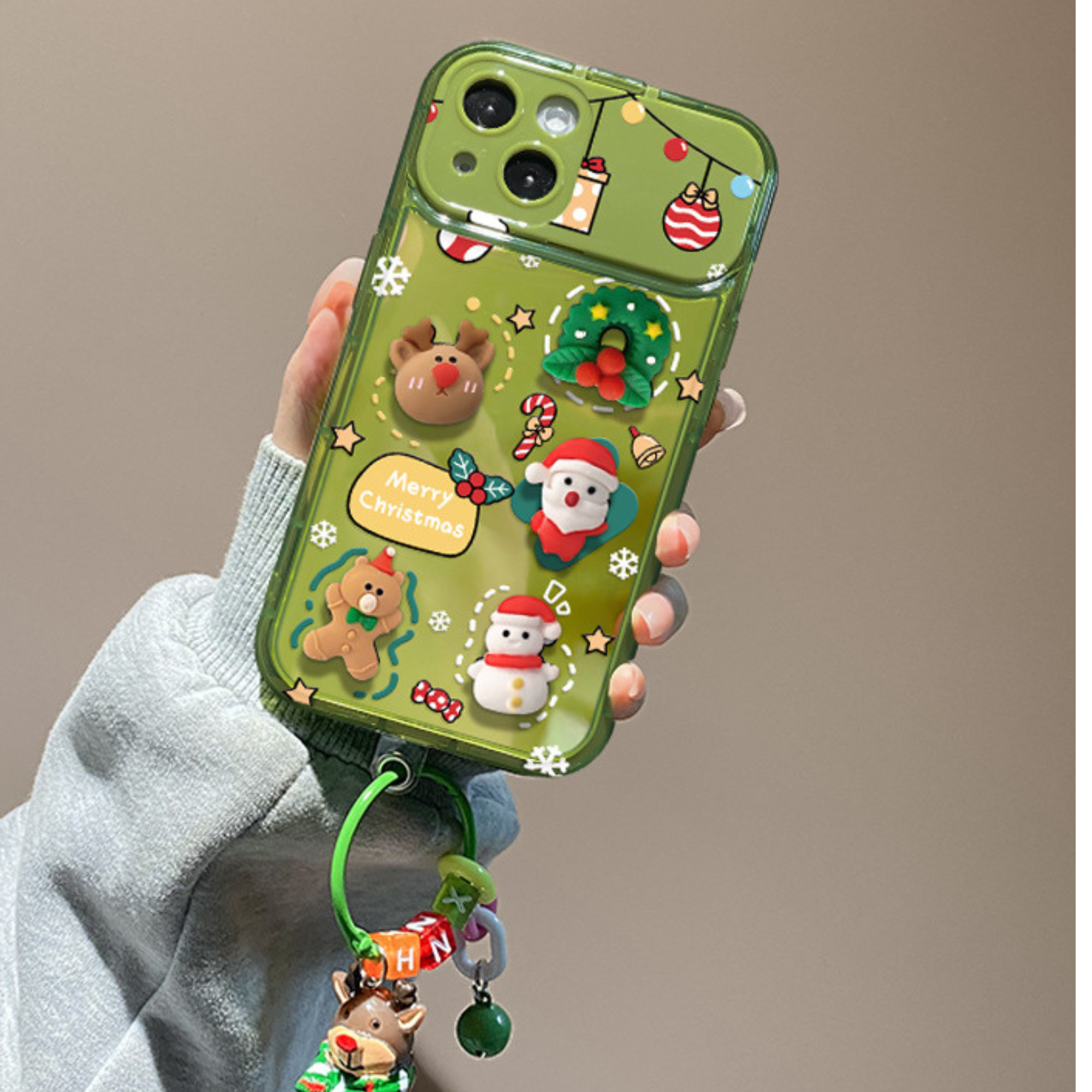 Christmas Tree Pendant Flip Mirror Phone Case Cover | OFCase093