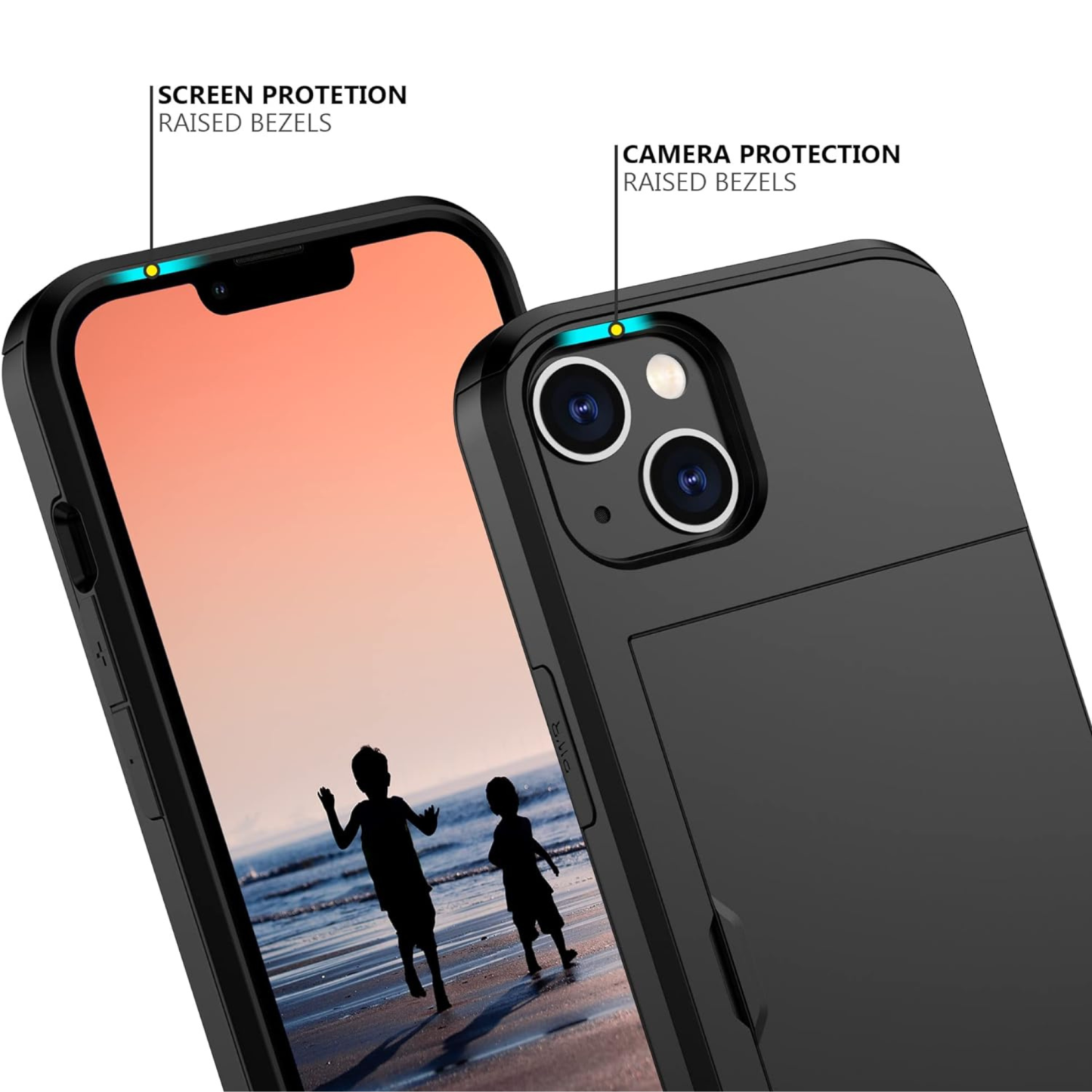 Personalised Monogram Dual Layer Hidden Card Slot Slim Wallet Phone Case | OFCase124