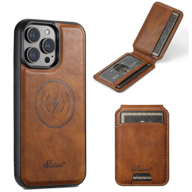 Personalised Monogram Engraving Leather Detachable Wallet Phone Case | OFCase137