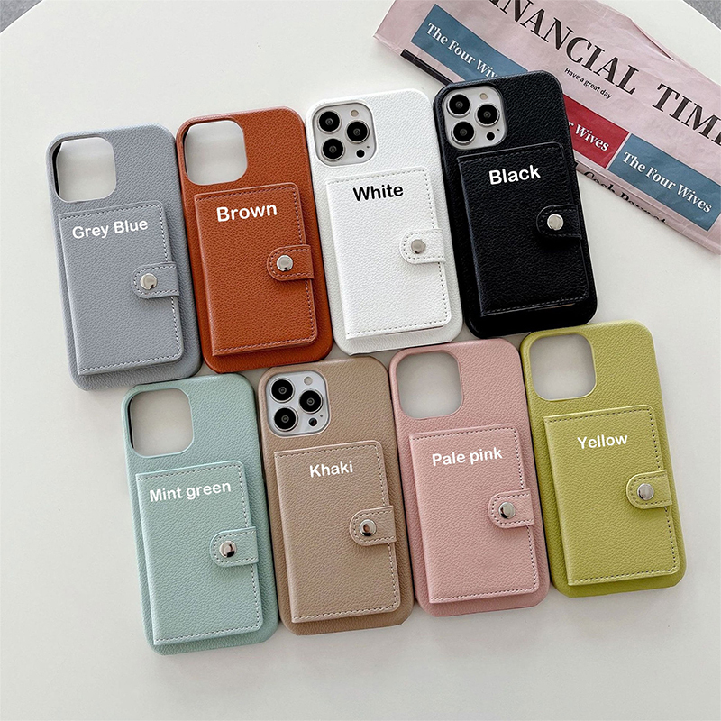 Personalized Monogram Leather Phone Cover Case with Card Pocket | OFCase096