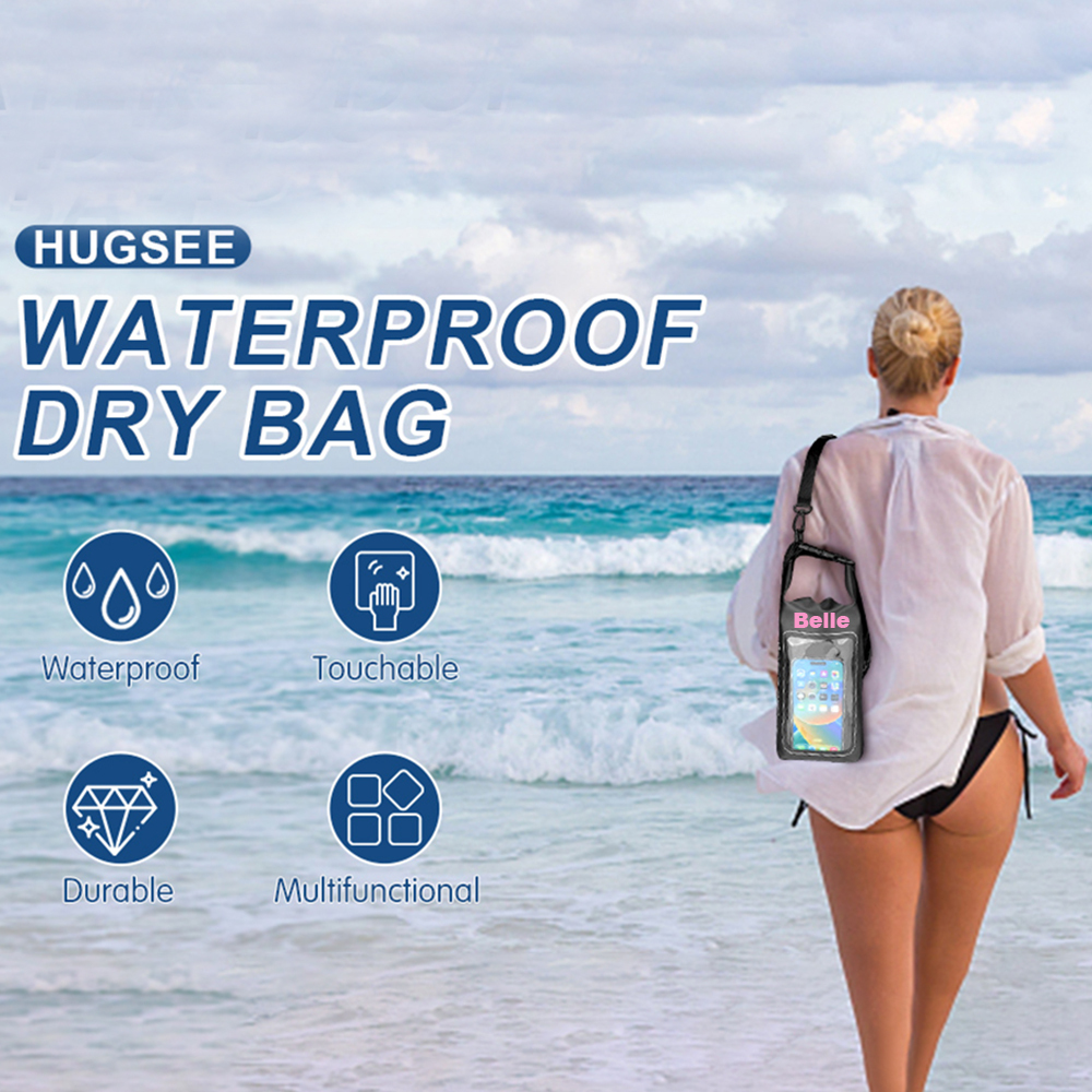 Personalized 2L Waterproof Phone Bag Backpack with Integrated Clear Phone Pouch | OFBag07