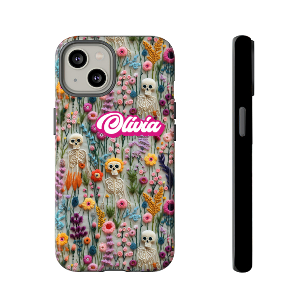 Personalised Name Vintage Skeletons Halloween Phone Case | OFCase132