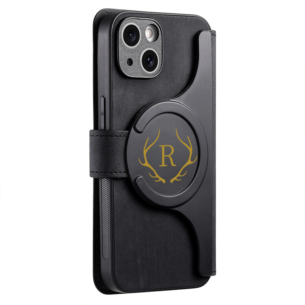 Personalised Monogram Detachable Magnetic Wallet Phone Case | OFCase136