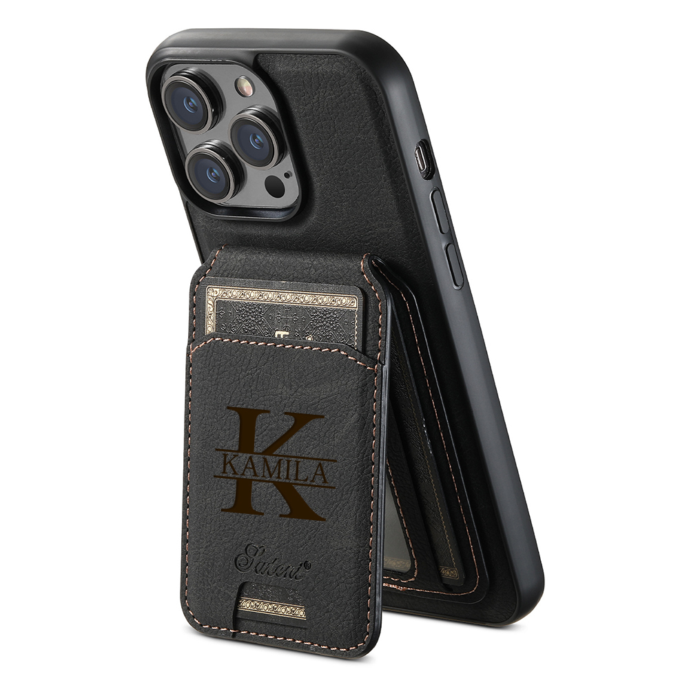 Personalised Monogram Detachable Magnetic Wallet Phone Case | OFCase137