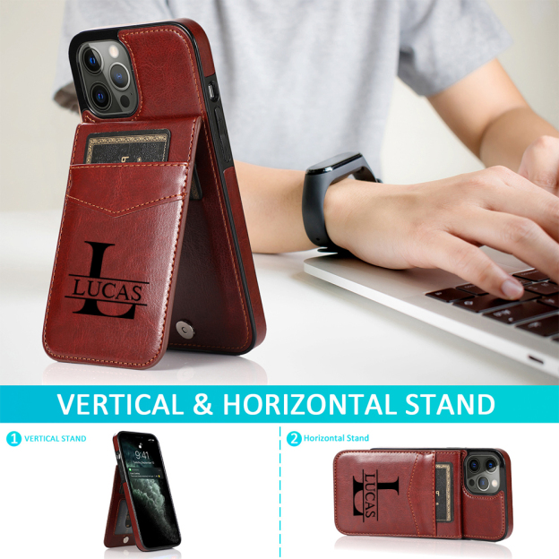 Personalised Monogram Leather Detachable Wallet Phone Case | OFCase138