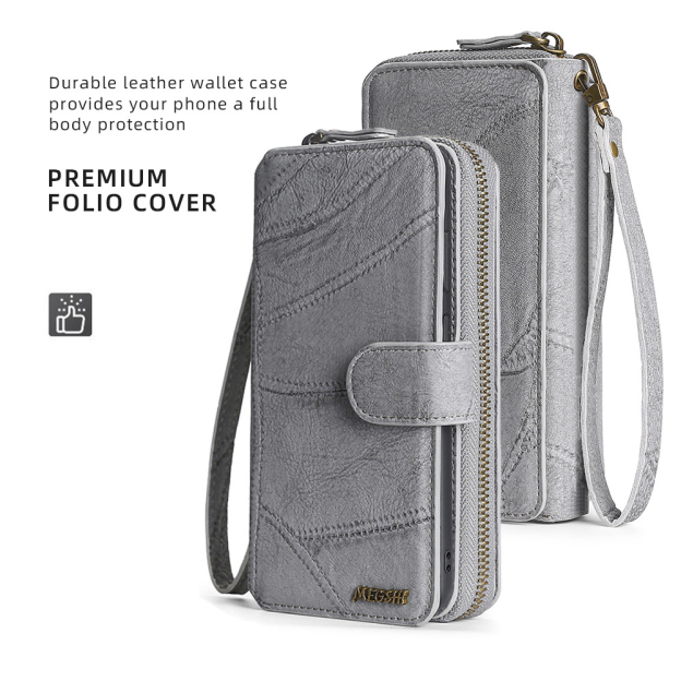 Personalised Monogram Zipper Wallet Detachable Phone Case | OFCase122