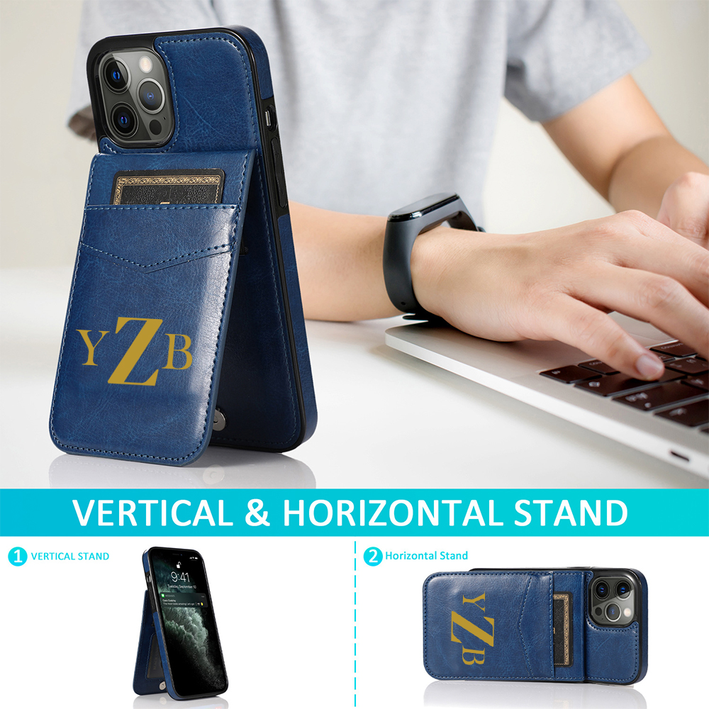 Personalised Monogram Leather Detachable Wallet Phone Case | OFCase138