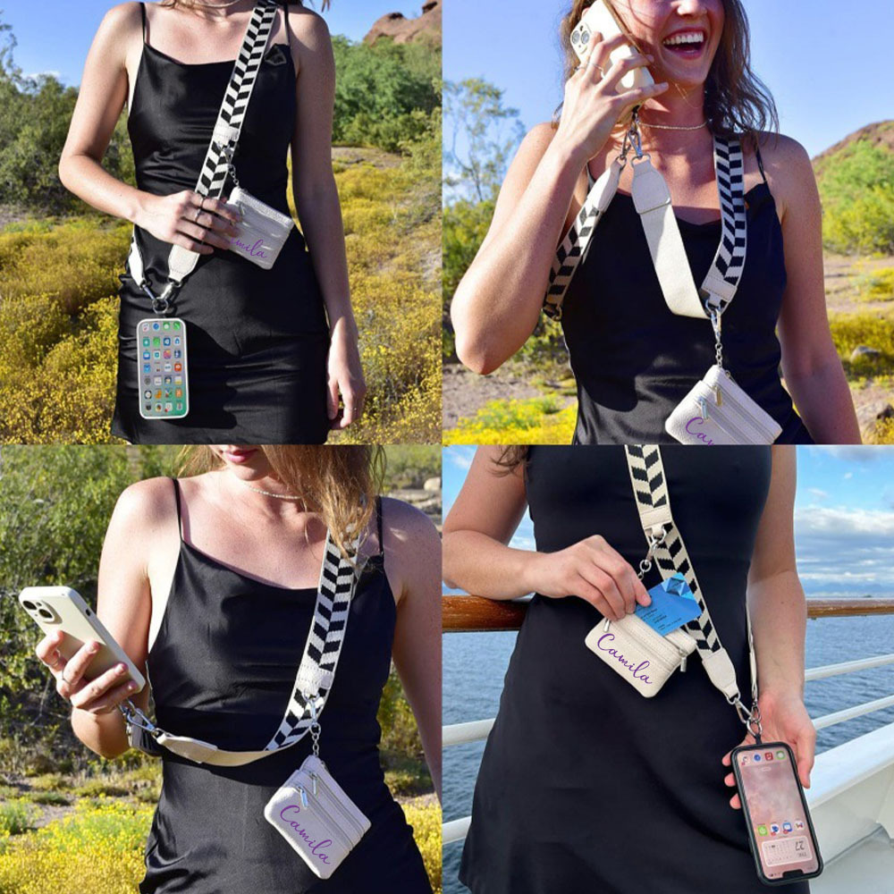 Personalised Monogram Phone Strap with Wallet Crossbody | OFCase141