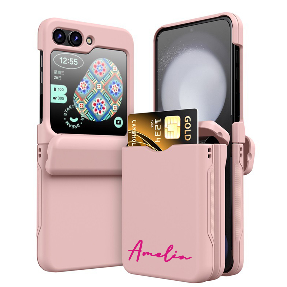 Personalised Monogram Dual Layer Hidden Card Slot Slim Wallet Phone Case | OFCase124