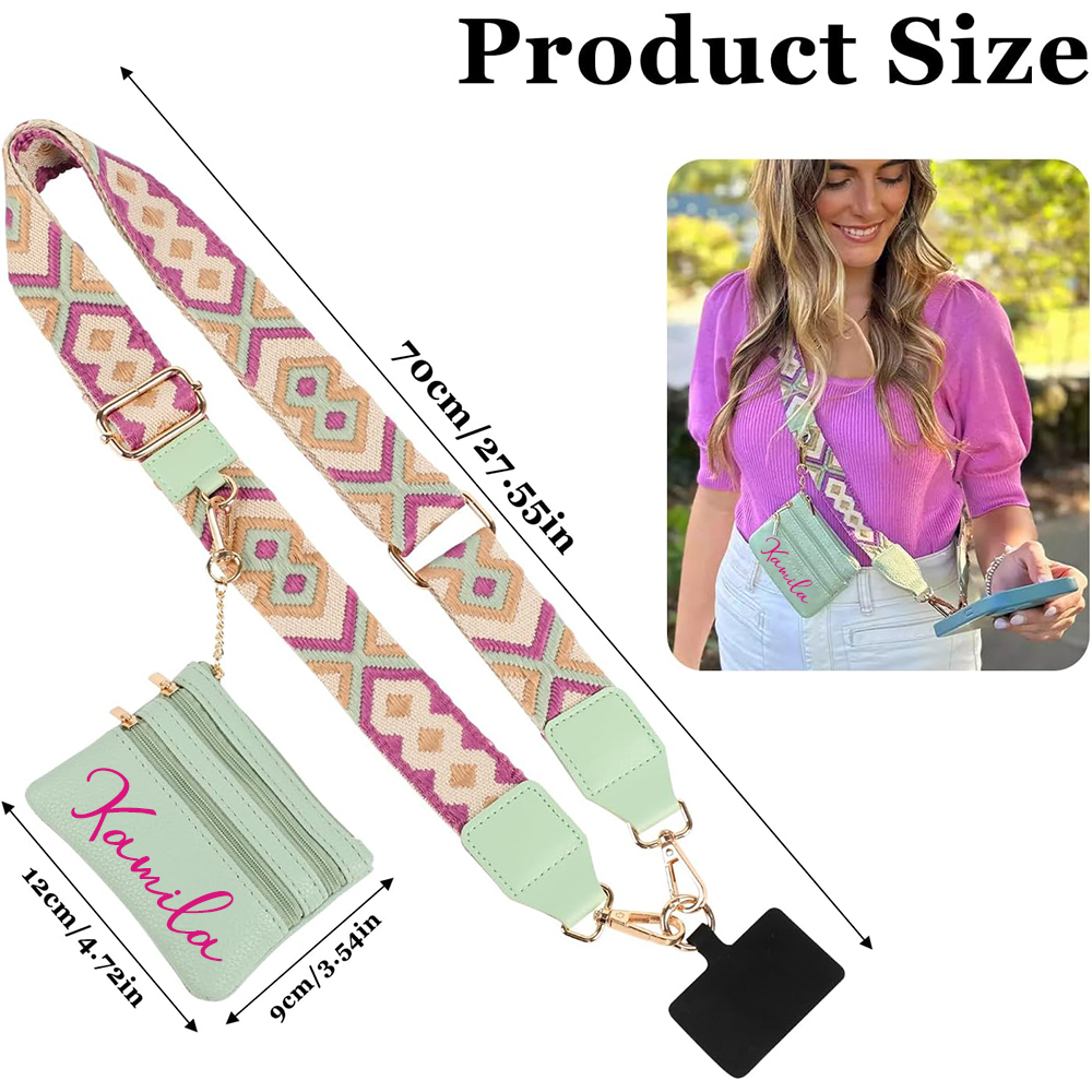 Personalised Monogram Phone Strap with Wallet Crossbody | OFCase141