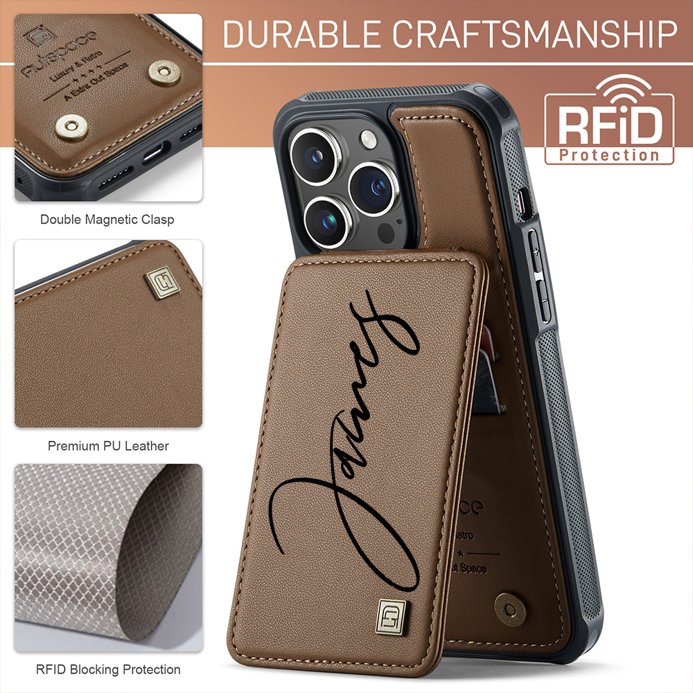 Personalised Monogram Card Holder Wallet Phone Case | OFCase118