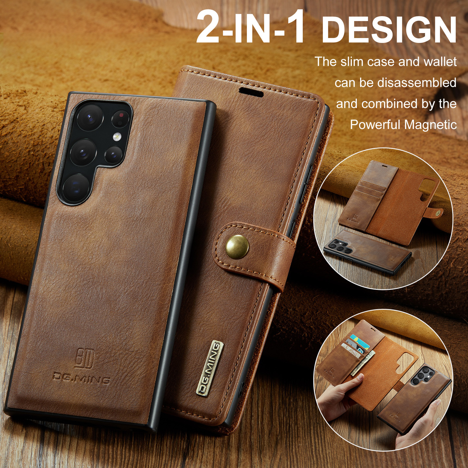 Personalised Monogram Detachable Magnetic Phone Wallet Case | OFCase135