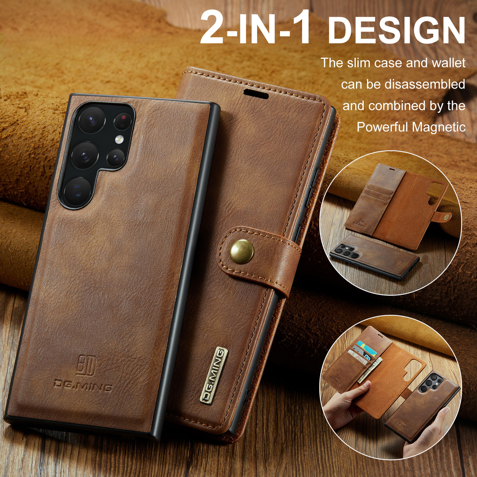 Personalised Monogram Detachable Magnetic Phone Wallet Case | OFCase135