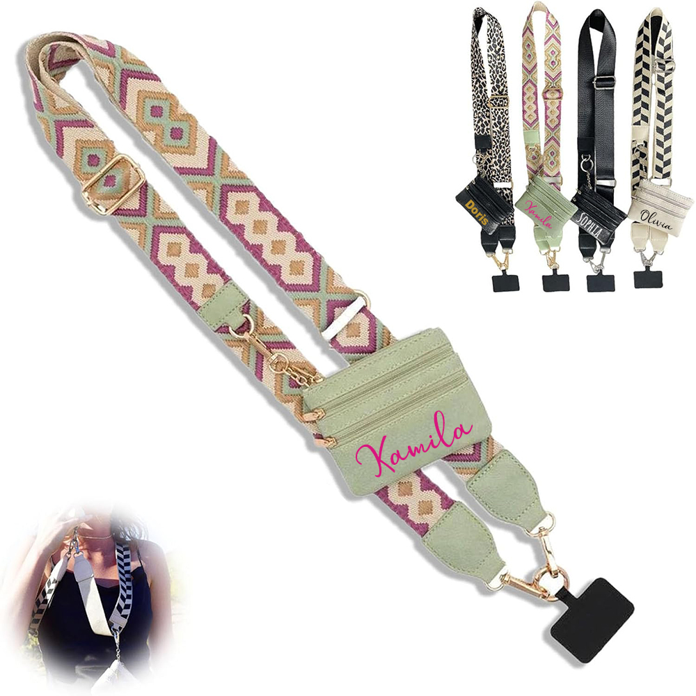 Personalised Monogram Phone Strap with Wallet Crossbody | OFCase141