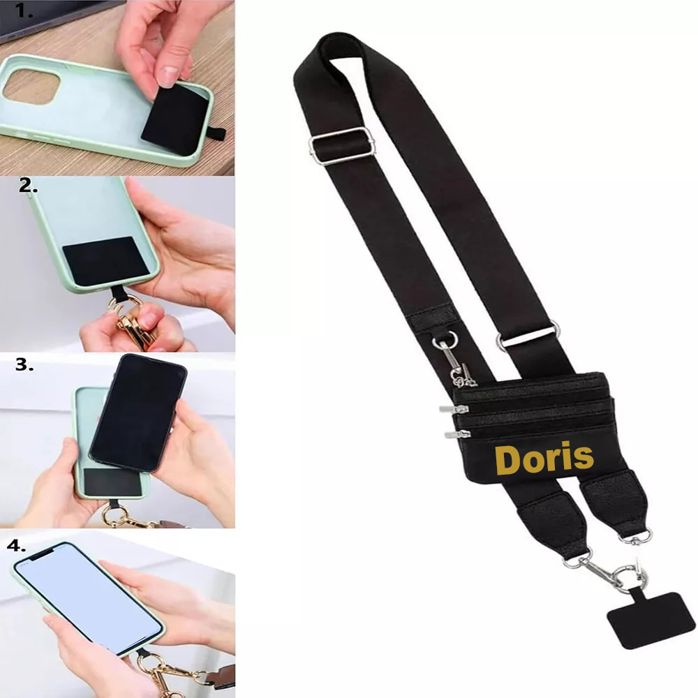 Personalised Monogram Phone Strap with Wallet Crossbody | OFCase141