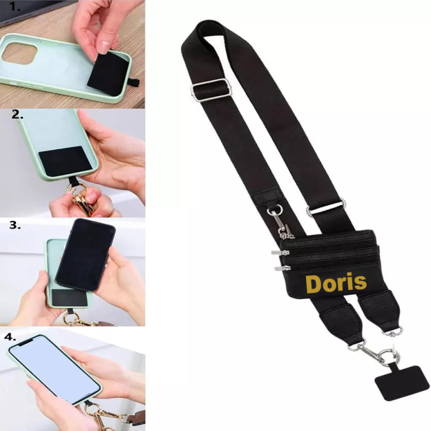 Personalised Monogram Phone Strap with Wallet Crossbody | OFCase141