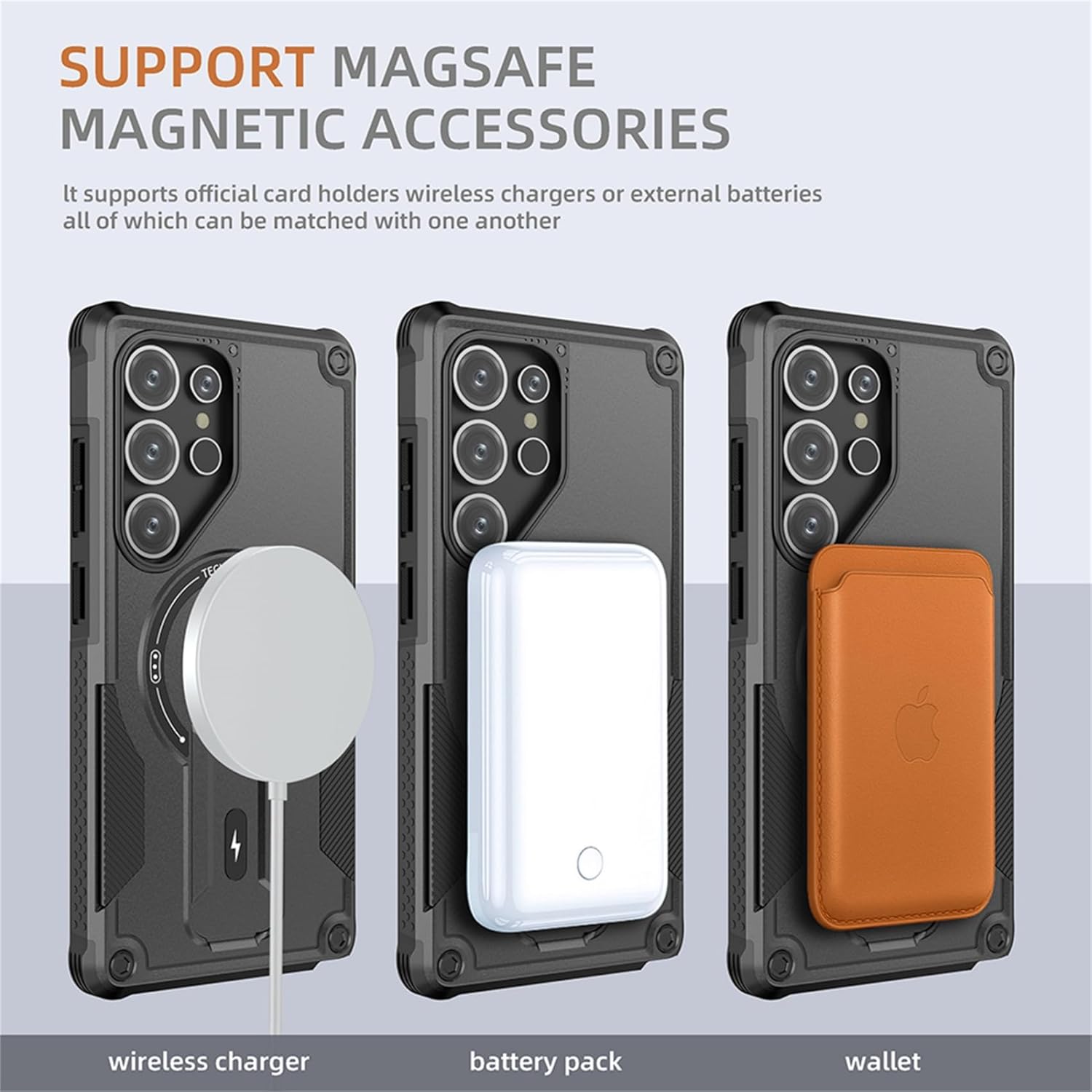 Personalized Monogram Magnetic Phone Case for iPhone and Samsung with Invisible Stand | OFCase159