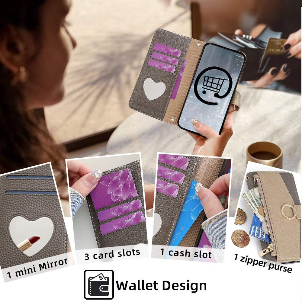 Personalised Monogram Phone Wallet Case with Crossbody Strap | OFCase142