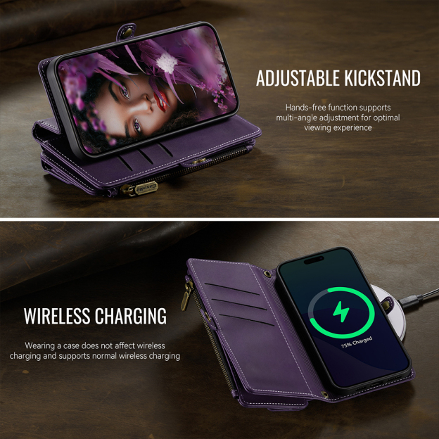 Personalised Monogram Card Holder Zipper Wallet Crossbody Phone Case for iPhone & Samsung | OFCase153