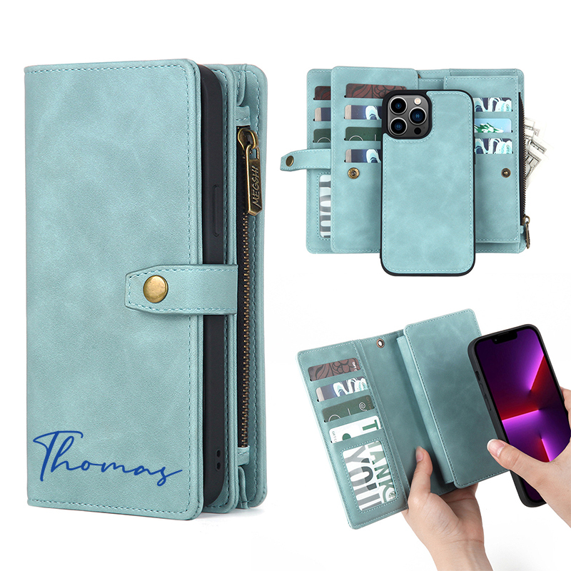 Personalised Monogram Detachable Magnetic Phone Wallet Case | OFCase133