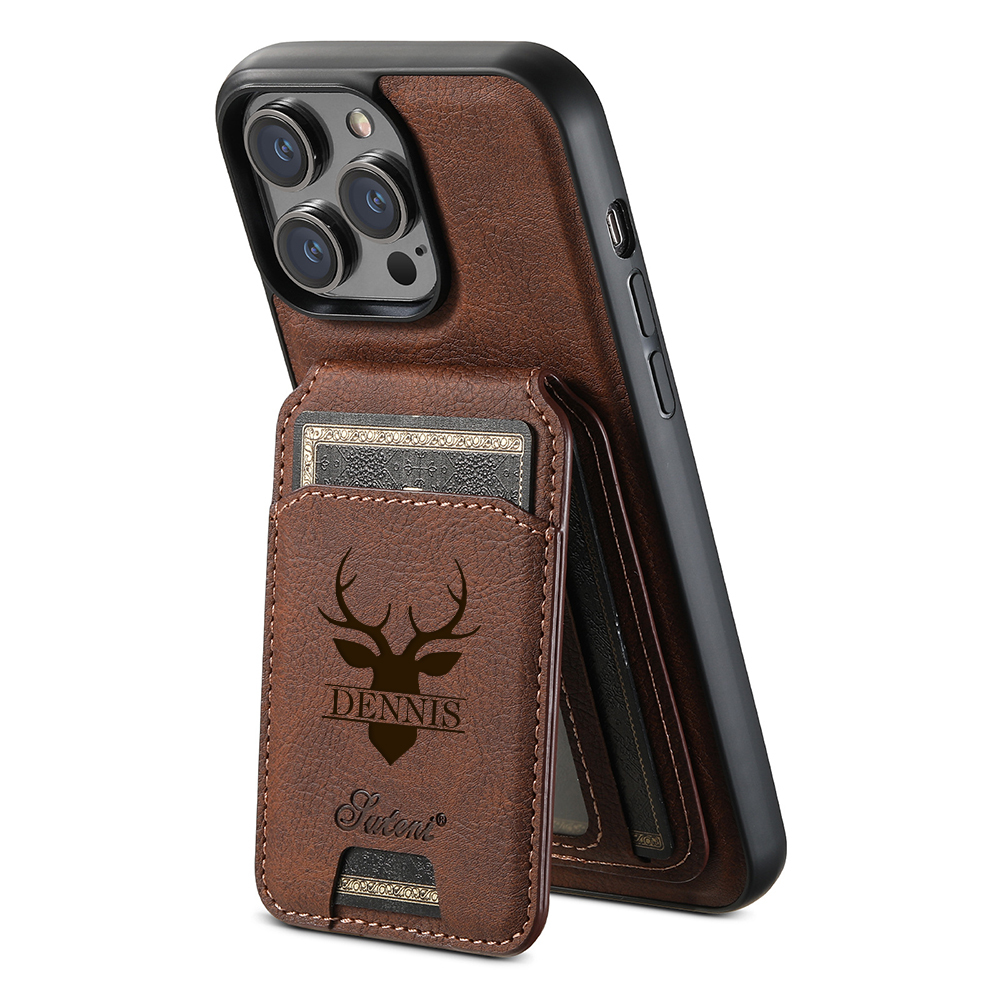 Personalised Monogram Detachable Magnetic Wallet Phone Case | OFCase137