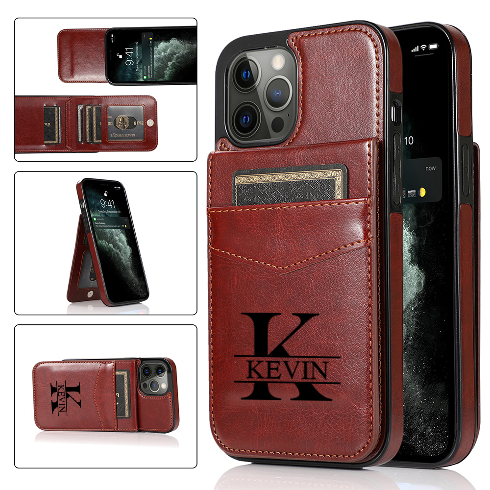Personalised Monogram Leather Detachable Wallet Phone Case | OFCase138